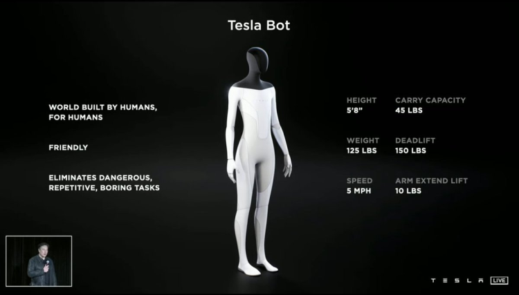 马斯克：将于2022年推出特斯拉人形机器人Tesla Bot